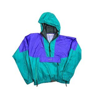 Vintage 90s Columbia Radial Sleeve Nylon Pullover Anorak Windbreaker Mens Large